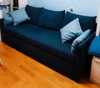 Sofá Cama Azul 200x90. Cama 135