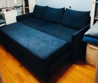 Sofá Cama Azul 200x90. Cama 135