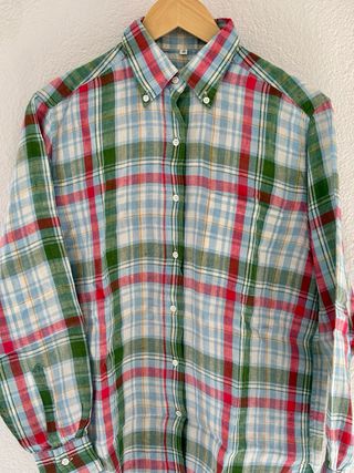 Camicia a quadri verde e azzurra taglia 44
