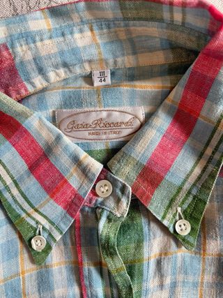 Camicia a quadri verde e azzurra taglia 44