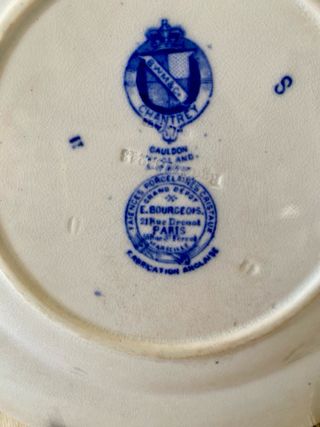 Plato antiguo inglés Cauldon “Chintz” - Azul y bla