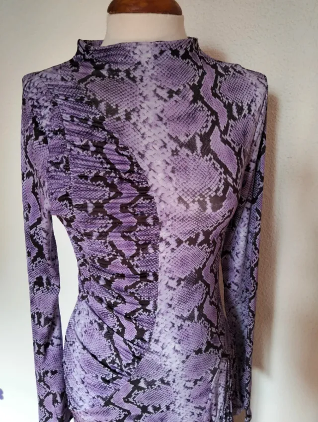 Vestido estampado serpiente malva S