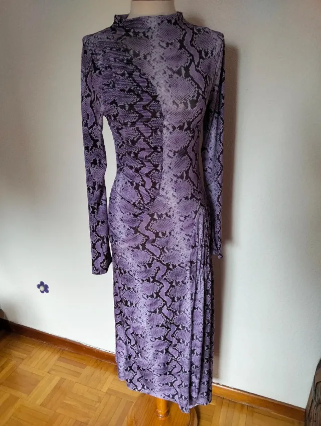 Vestido estampado serpiente malva S