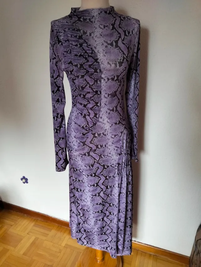 Vestido estampado serpiente malva S