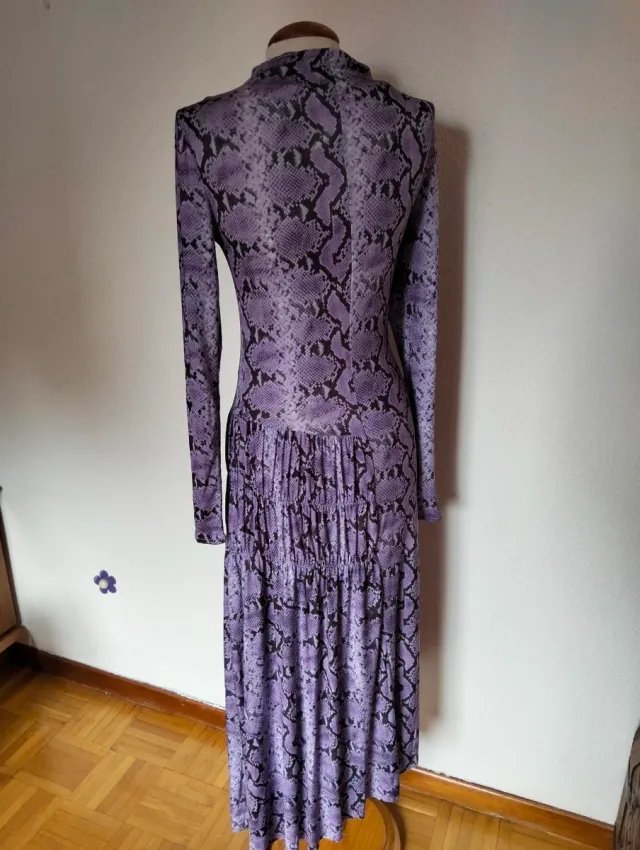 Vestido estampado serpiente malva S