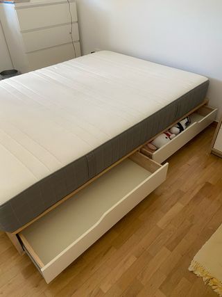 Letto matrimoniale Ikea Mandal 140x200 + materasso