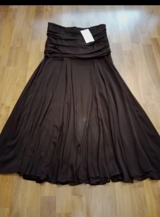 Falda midi Zara marrón