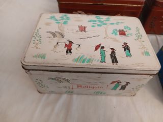 Lote 4 Cajas vintage Metálicas Decoradas