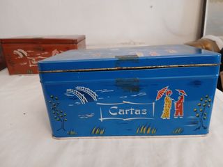 Lote 4 Cajas vintage Metálicas Decoradas