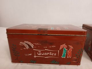 Lote 4 Cajas vintage Metálicas Decoradas