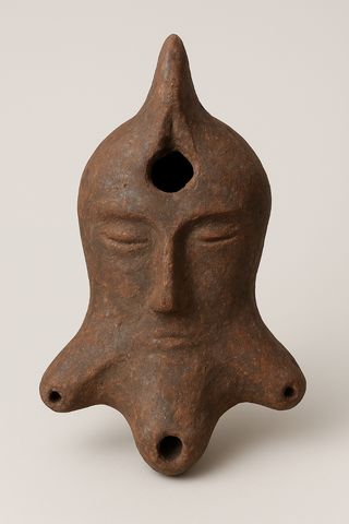 Lámpara Terracota Africana Antigua
