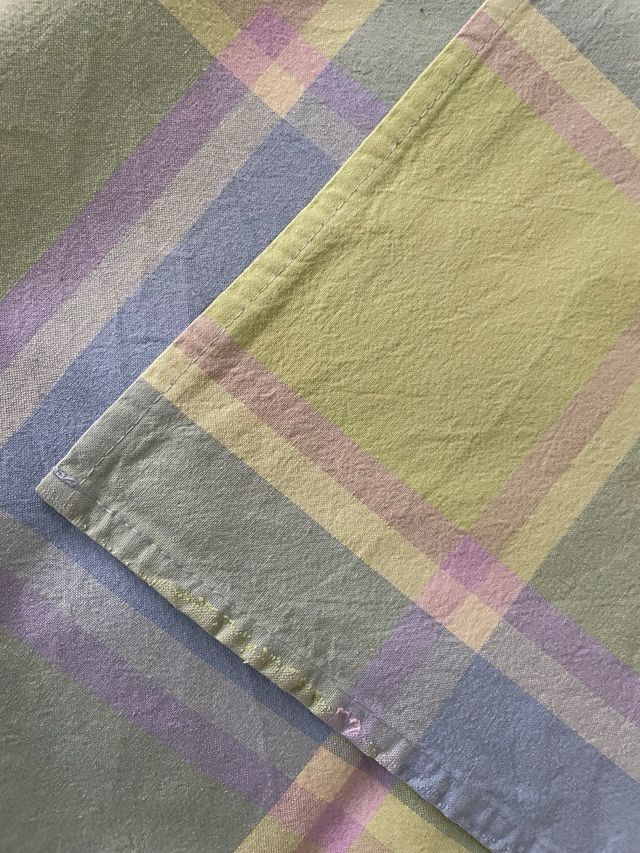 Mantel de algodón a cuadros