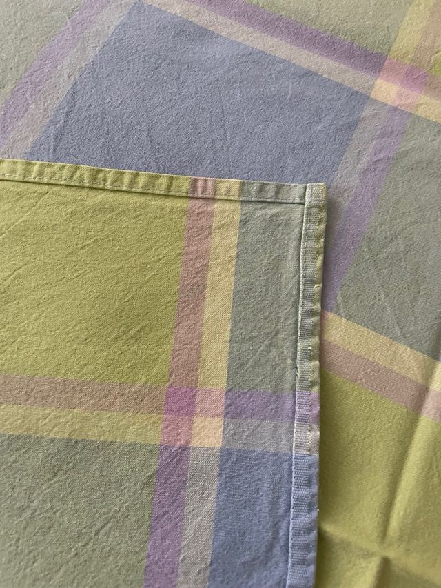 Mantel de algodón a cuadros