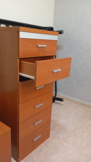 Cómoda de madera con 6 cajones