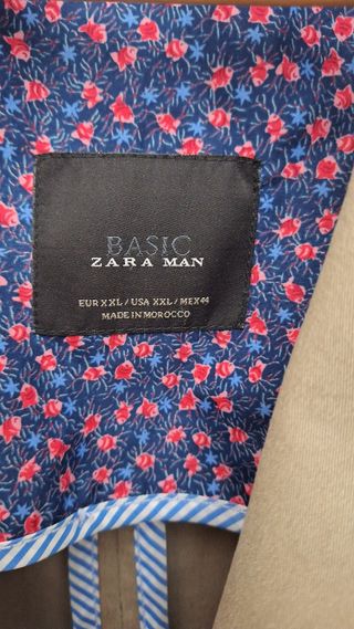 Americana Zara Beige Algodón Talla XXL 
