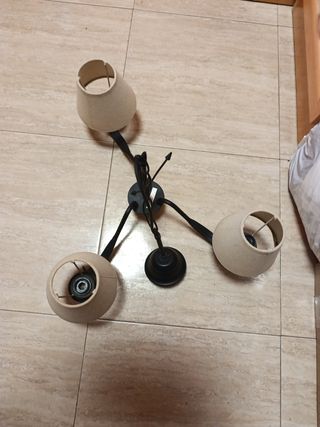 Lámpara de techo 3 luces beige y negra
