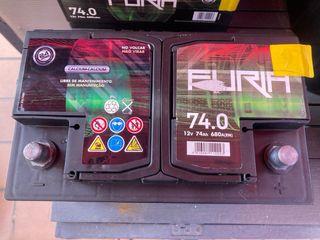 2 Baterías coche Furia 74Ah 680A