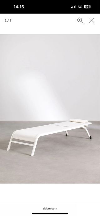 Tumbona/Hamaca reclinable jardín blanca