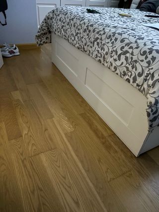 Canape matrimonial Ikea blanca con cajones 160x200