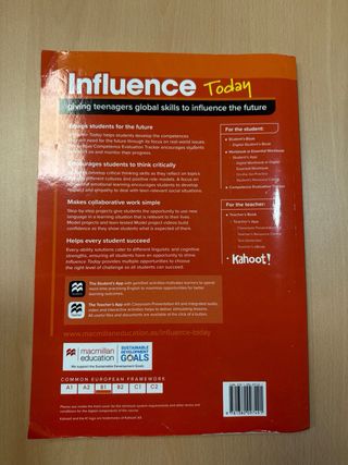 2 libros Workbook . Influence  Today  . 3 ESO .