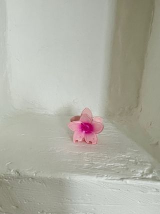 Pinza para el pelo flor hibisco rosa