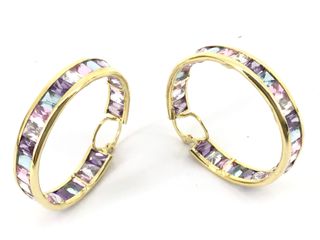 argollas oro 18k con piedra con circonita