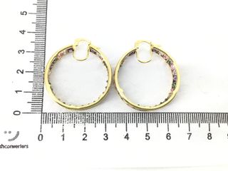 argollas oro 18k con piedra con circonita