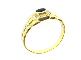 anillo oro 18k con piedra con circonita,zafiro