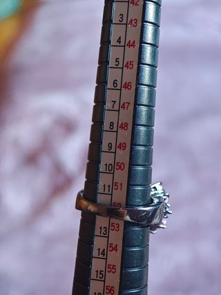 Anillo Plata Morado Flores