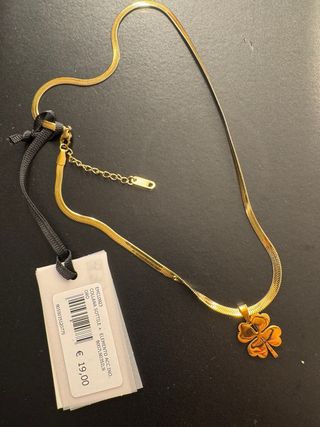 Collana Nali oro con ciondolo quadrifoglio