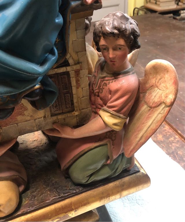 Virgen de Loreto tallada a mano escultura madera