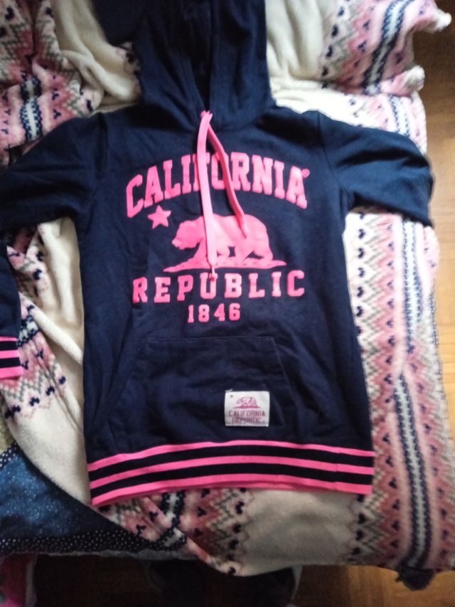 Sudadera California Republic Azul y Rosa