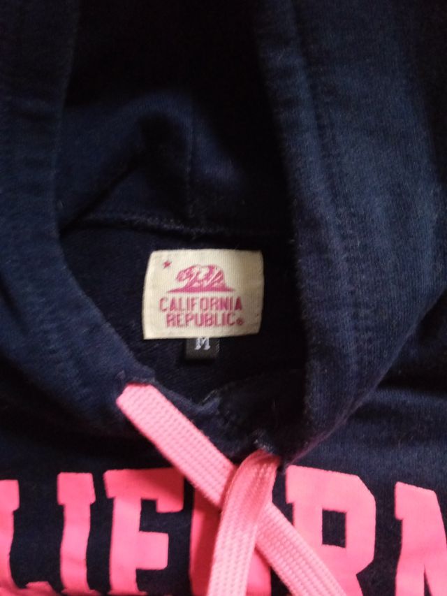 Sudadera California Republic Azul y Rosa