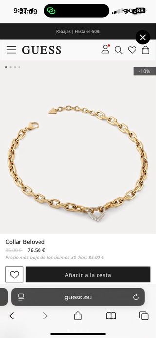 Collar Guess Beloved Dorado