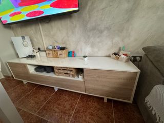 Mesa de centro madera decristales 
salón completo.
