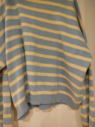 Jersey Stradivarius rayas azul y blanco  Talla M