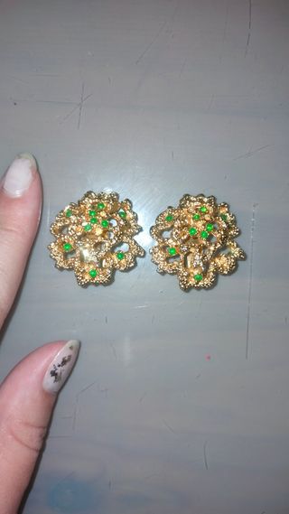 Lote de pendientes retro vintage dorados