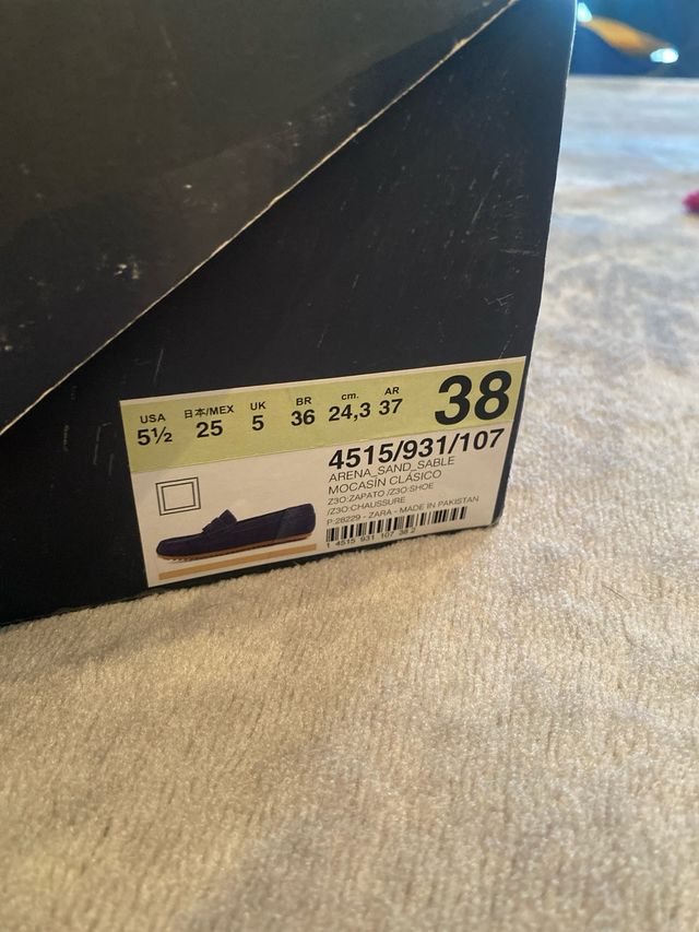 Mocasines de ante color arena Talla 38