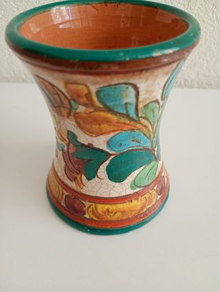 Antico Vaso Piccolo Vaso in Ceramica Smaltata
