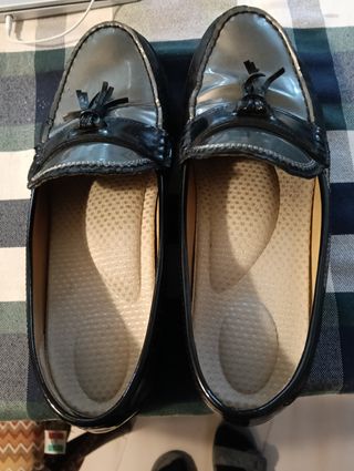 Mocassini donna neri e argento