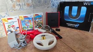Nintendo Wii con Mario Party 8 y accesorios
