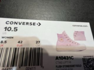 Zapatillas Converse plataforma altas rosa y oro