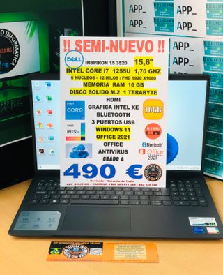 Portátil Dell Inspiron 15 3520 i7 16GB RAM 1TB SSD