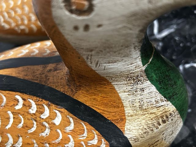 Tres patos reclamo decorativos