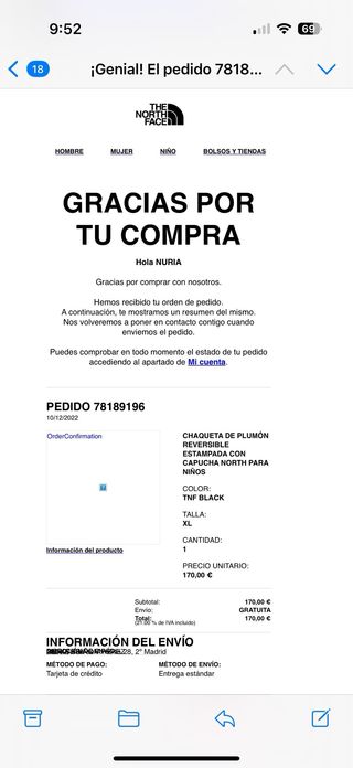 Chaqueta The North Face niño reversible