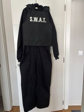Disfraz SWAT Talla Única Negro