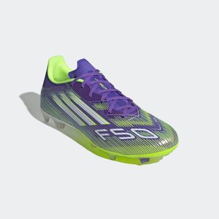 Botas de fútbol F50 League FG/MG Adulto Violeta/Amarillo