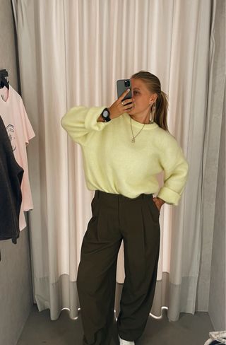 Jersey H&M Mohair Amarillo Limón Talla s