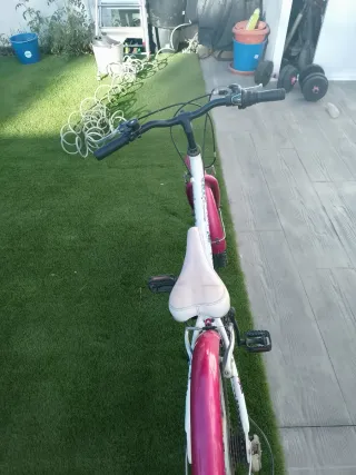 Bicicleta niña 20 blanca y rosa