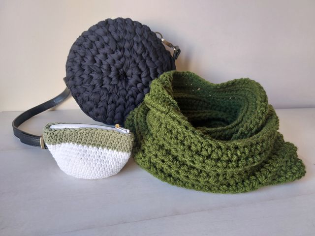 Bolso crochet Macaron negro nuevo